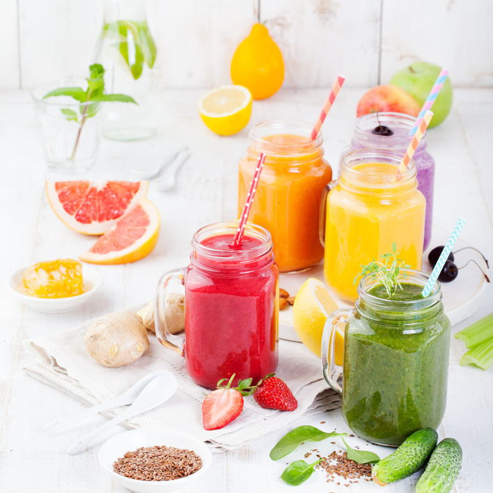 Smoothies, juices, beverages, drinks variety